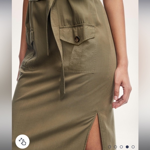 Brooks Brothers Lyocell Olive Midi Dress Size: 10 - Picture 4 of 10